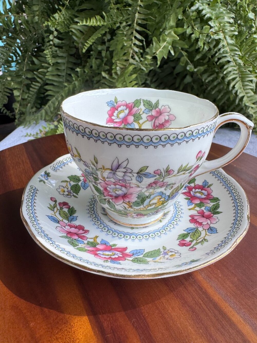 Vintage Duchess Nanking Teacup and Saucer Set, Fine English Bone China